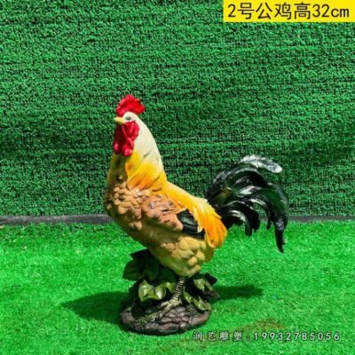 草坪玻璃钢鸡动物雕塑