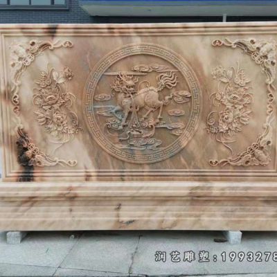学校影壁景观石雕