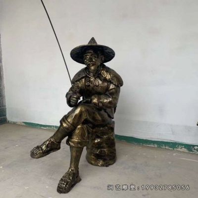 商场姜太公人物铜雕