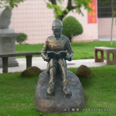 学校读书校园人物铜雕