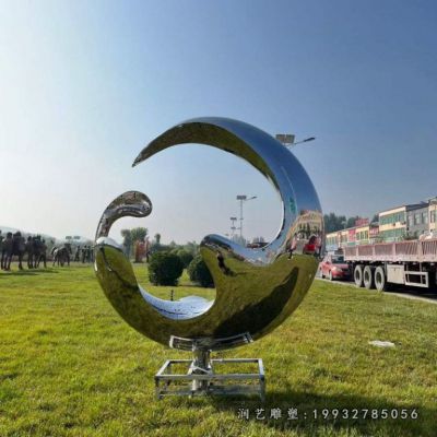 城市不锈钢圆环景观雕塑