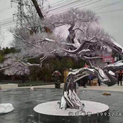 城市不锈钢树景观雕塑