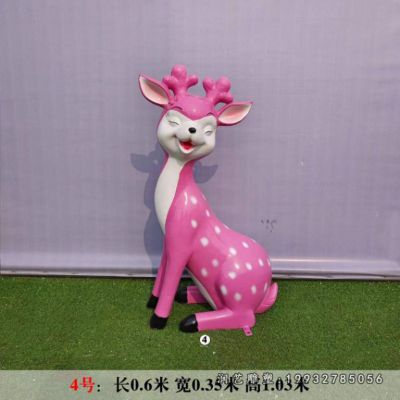 小区玻璃钢梅花鹿动物雕塑