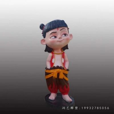 景区玻璃钢哪吒卡通雕塑