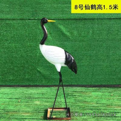 酒店玻璃钢仙鹤动物雕塑