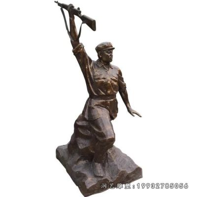 商业街人物红军铜雕