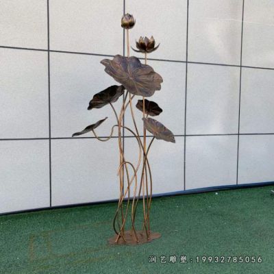 街道不锈钢荷花雕塑