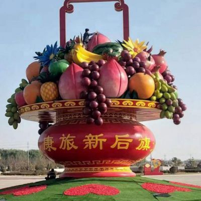 公园不锈钢花篮景观雕塑