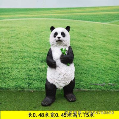 商业街玻璃钢熊猫动物雕塑