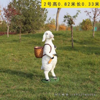 园林玻璃钢动物羊雕塑