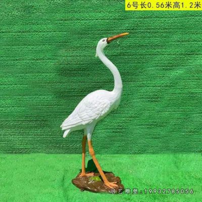 草坪玻璃钢白鹭动物雕塑