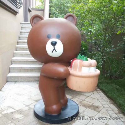 城市玻璃钢布朗熊卡通雕塑