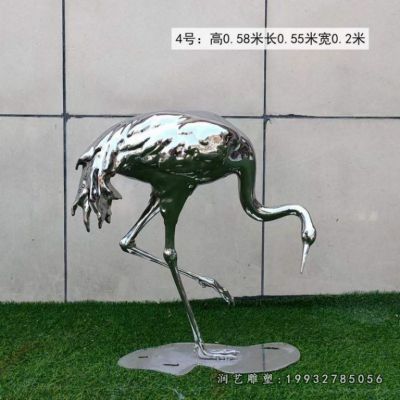 城市不锈钢仙鹤动物雕塑
