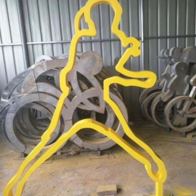 庭院不锈钢抽象人物雕塑