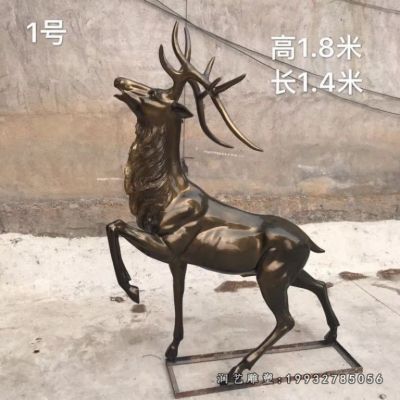 公寓动物鹿铜雕