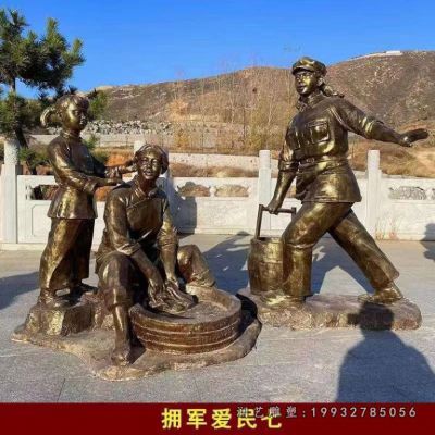 景区人物红军铜雕