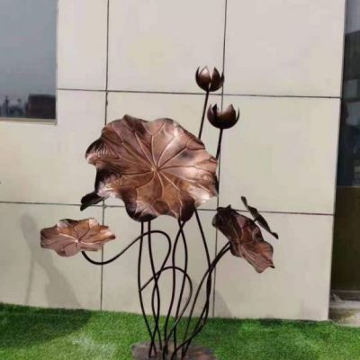 公园景观荷花铜雕