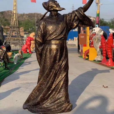 商业街古代人物铜雕