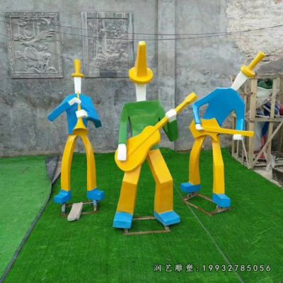 商业街玻璃钢音乐人雕塑