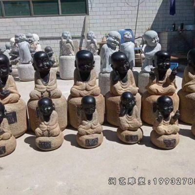 广场小和尚人物石雕