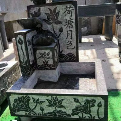 街道景观流水盆石雕