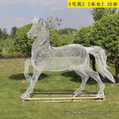商业街不锈钢马动物雕塑