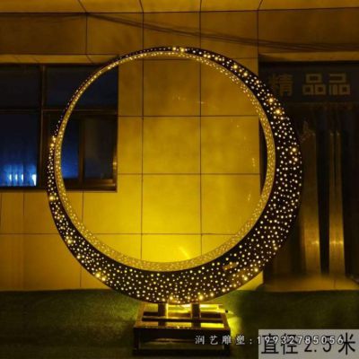 庭院不锈钢圆环雕塑