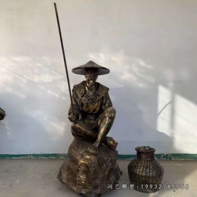 花园人物姜太公铜雕