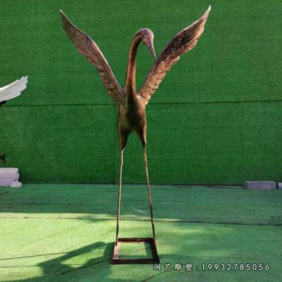 企业动物仙鹤铜雕
