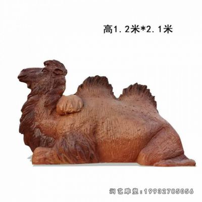 城市玻璃钢骆驼动物雕塑