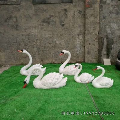 商场玻璃钢天鹅动物雕塑