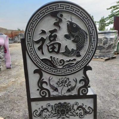 企业景观门墩石雕