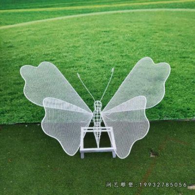广场不锈钢蝴蝶动物雕塑