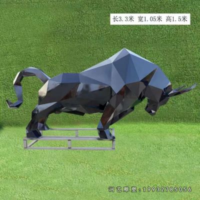 校园不锈钢动物牛雕塑