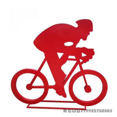 公寓不锈钢骑车人物雕塑
