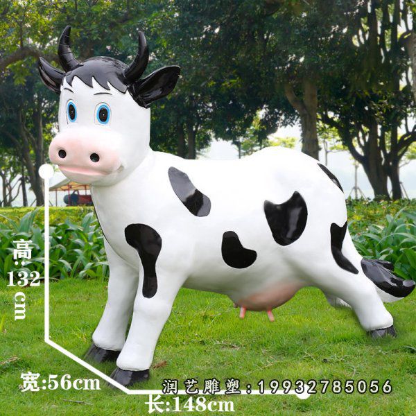 企业玻璃钢奶牛雕塑