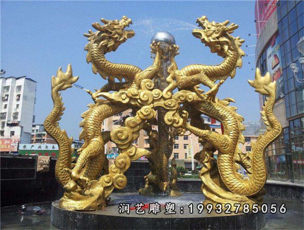 城市动物龙铜雕