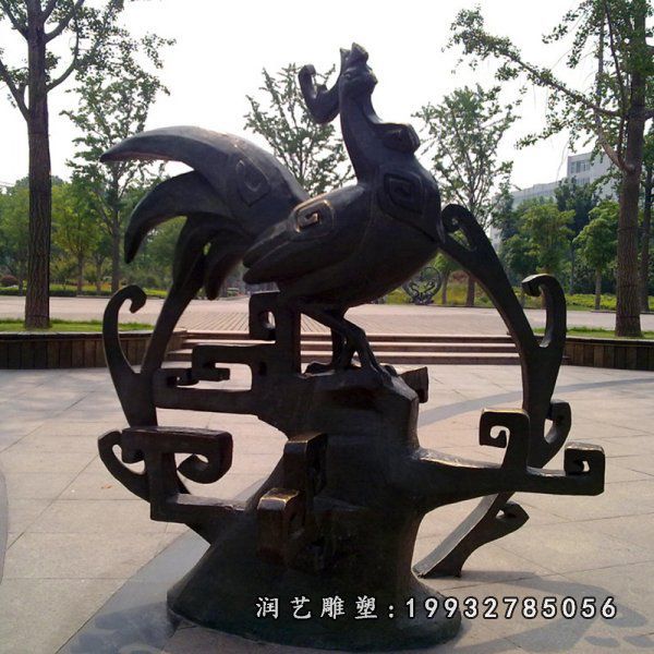 花园动物鸡铜雕