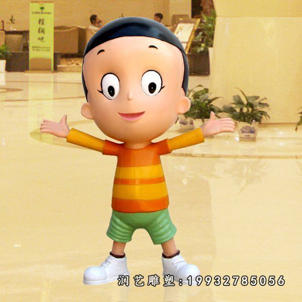 商业街玻璃钢大头儿子雕塑