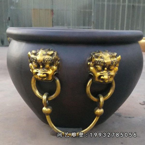 花园景观水缸铜雕