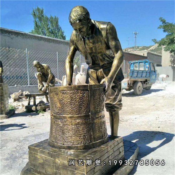 公司人物茶文化铜雕