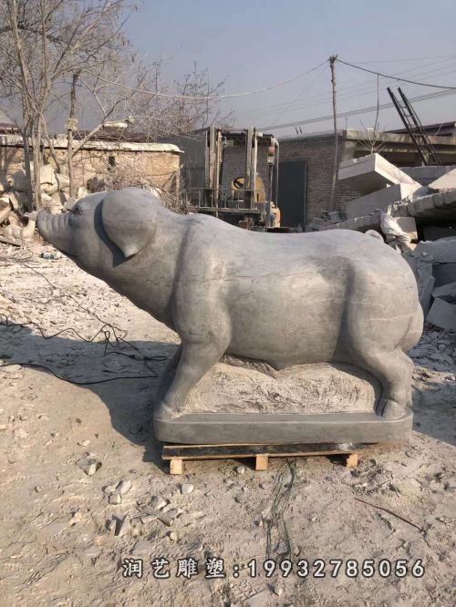 庭院动物猪石雕