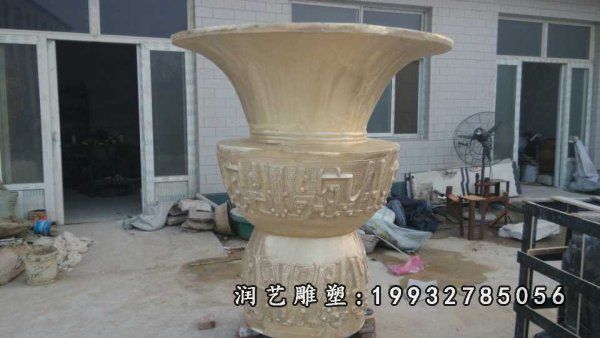 校园景观花盆铜雕