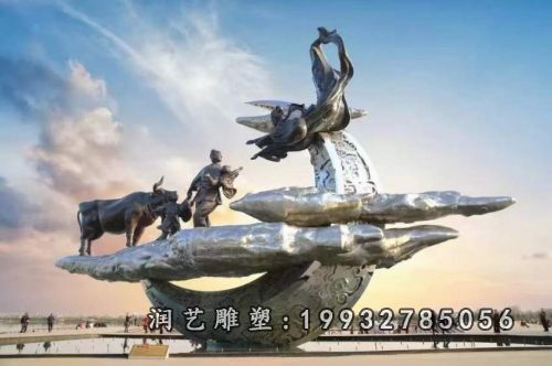 草坪不锈钢牛郎织女东方朔