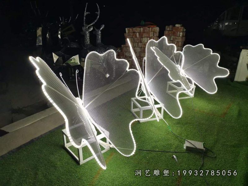游乐场不锈钢蝴蝶动物雕塑