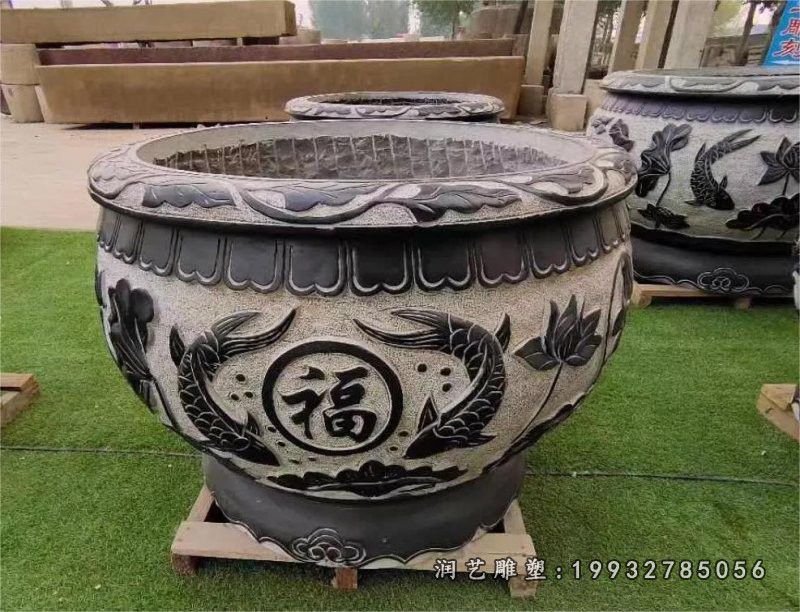 商业街鱼缸景观石雕