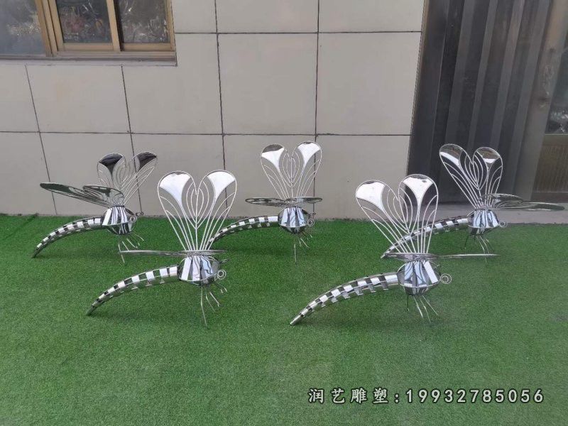 游乐场不锈钢蜻蜓雕塑