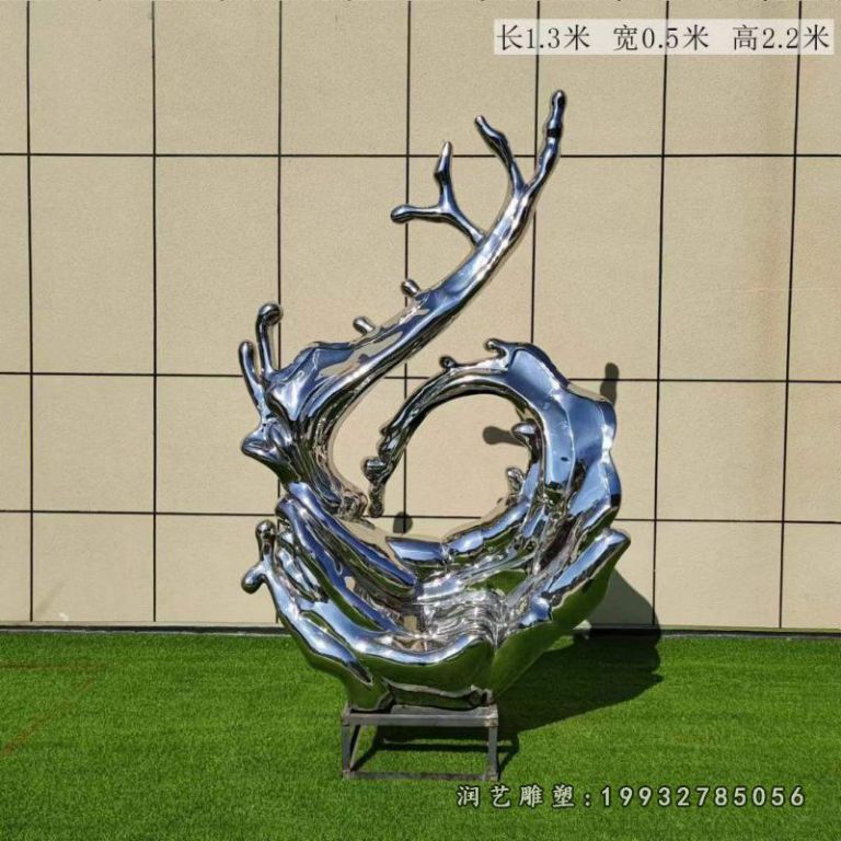 城市不锈钢海浪雕塑