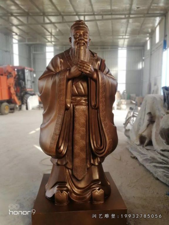 酒店人物孔子铜雕