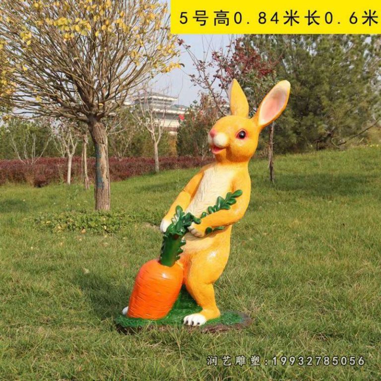 公园玻璃钢兔子雕塑